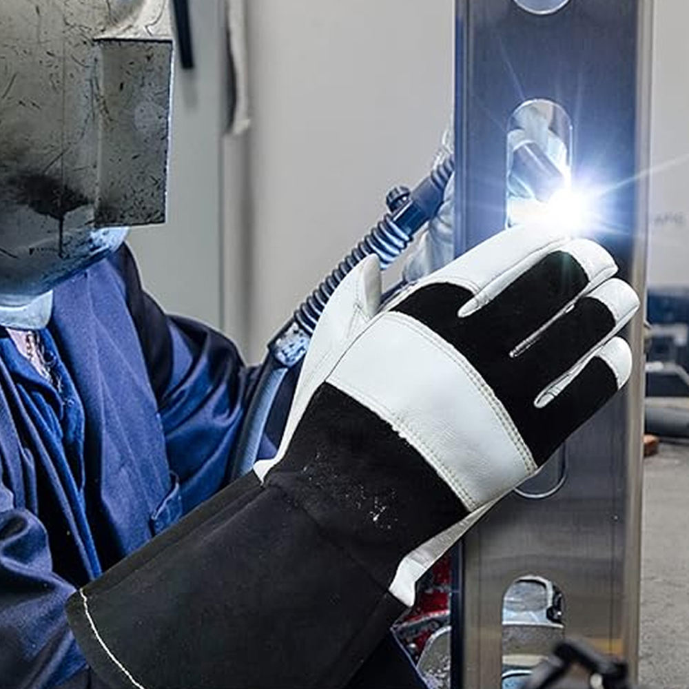 Durable Goat Leather Rigger Gloves Wholesale Customized Work Gloves OEM ODM Logo Printed Safety Gloves