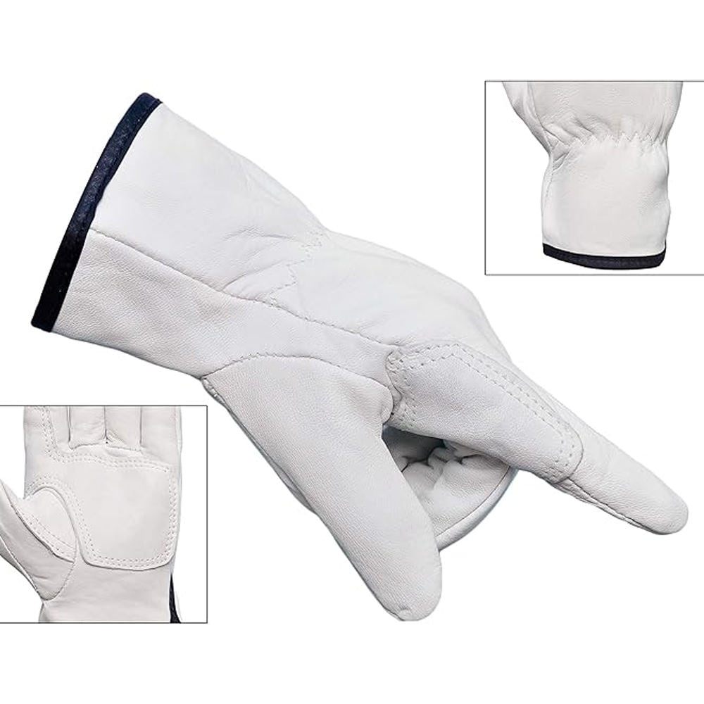 Heavy Duty Working Gloves Flex Grip Dexterity Goat Skin Working Rigger Gloves With Stretchable Wrist