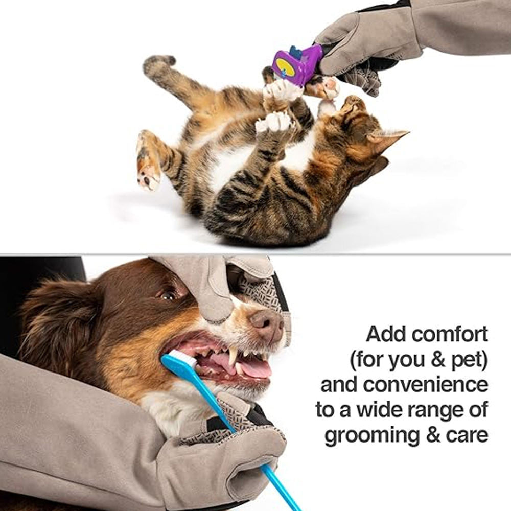 Animal Handling Gloves Bite Proof Double Leather Padding Cat Dog Scratch Snake Bite Gloves