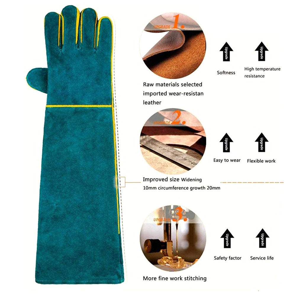 Animal Handling Gloves Bite Proof,60CM Durable Bite Resistant Gloves For Handling Bird Snake Parrot Lizard