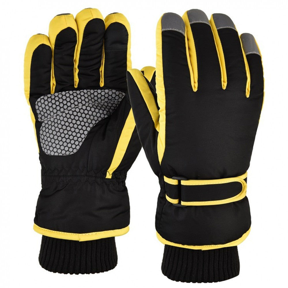 Custom Logo Winter Warm Cross Country Gloves Ski Sports Full Finger Gloves Thicken Waterproof Windproof Thermal Gloves With Damping Palm For Outdoor Activity Sports Hiking Gloves Mens Women