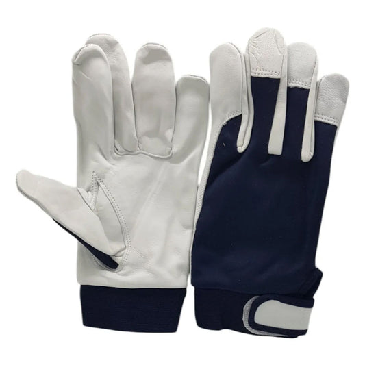 Goat Leather Safety Rigger Gloves Long Lasting Protective Work Gloves With Cuff For Industrial Outdoor Use