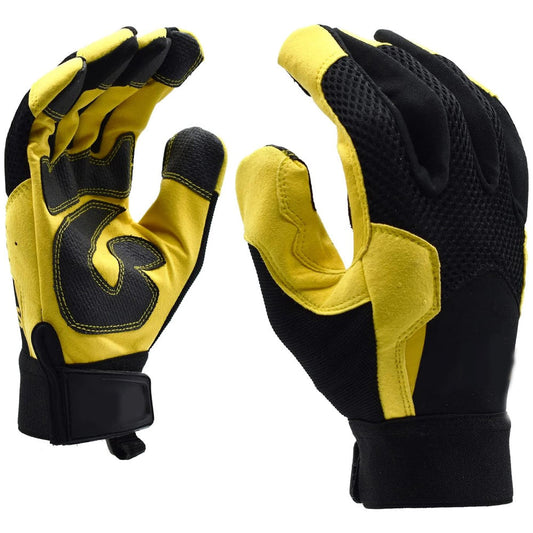 Synthetic Leather Work Safety Gloves With Comfort Grip And PVC Reinforcements Machine Washable Men Gloves