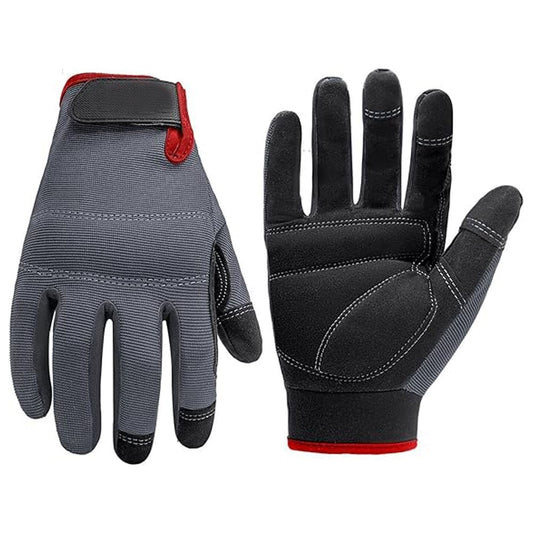Work Gloves Touch Screen, Synthetic Leather Gloves, Flexible Breathable Best Quality Product Safety Gloves